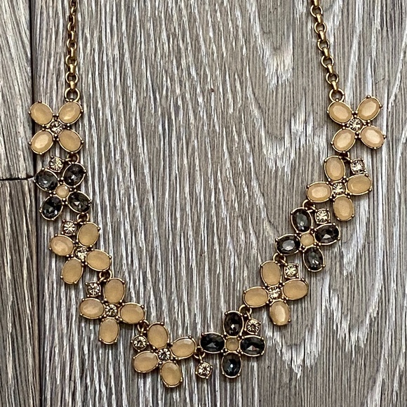 J. Crew Crystal Flower Necklace - Picture 1 of 13